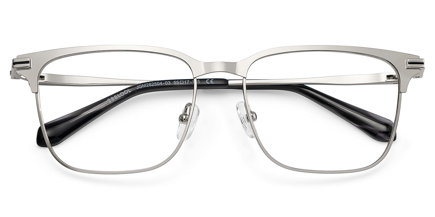 Marshall Silver Rectangle Prescription Glasses | ZEELOOL Canada2