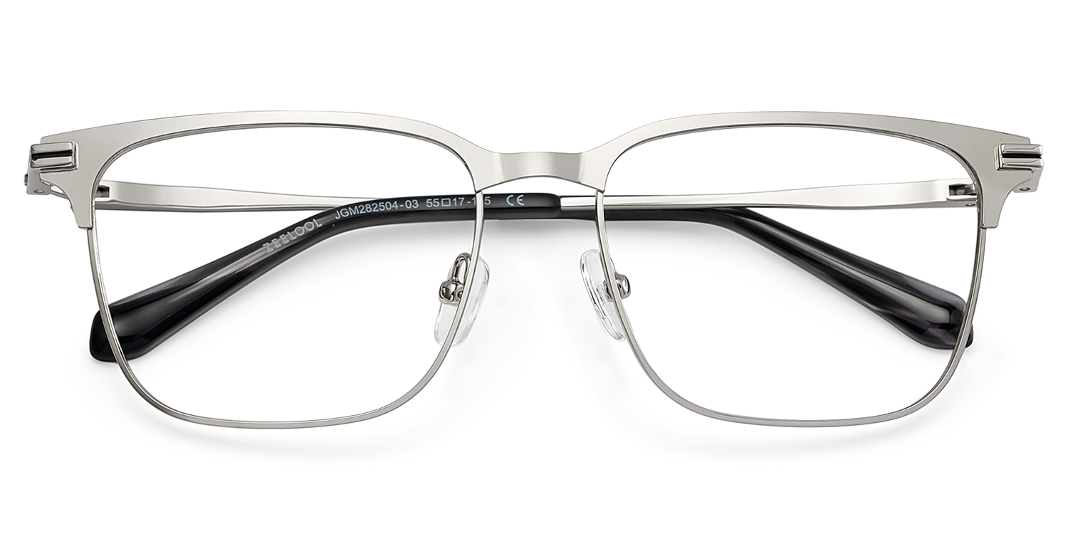 Marshall Silver Rectangle Prescription Glasses | ZEELOOL Canada2