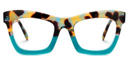 Benitez Peacock-Blue Square Glasses0