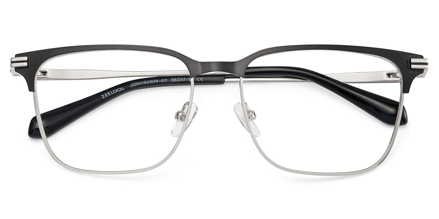 Marshall Gray Rectangle Prescription Glasses | ZEELOOL Canada2