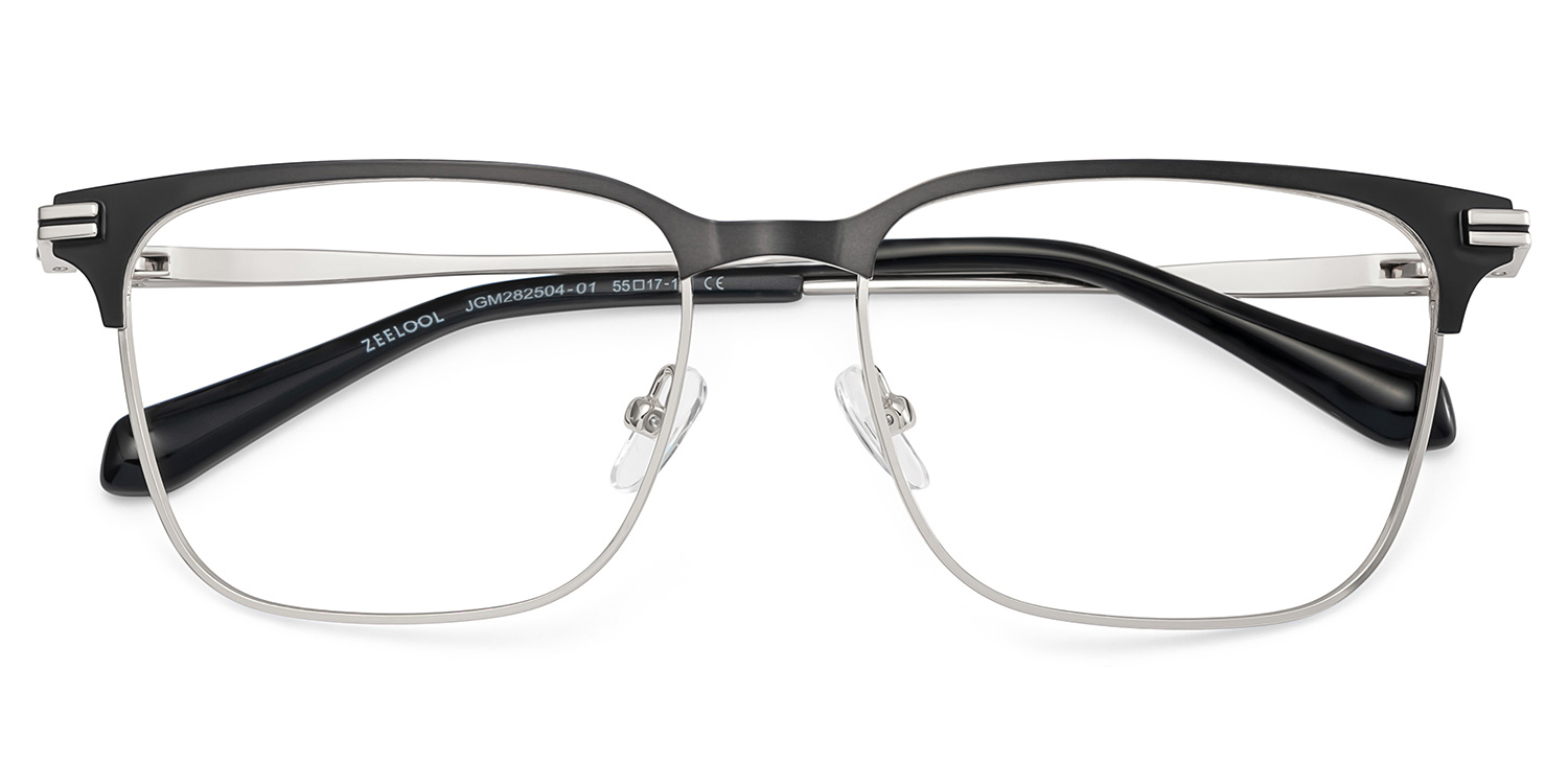 Marshall Gray Rectangle Prescription Glasses | ZEELOOL Canada2
