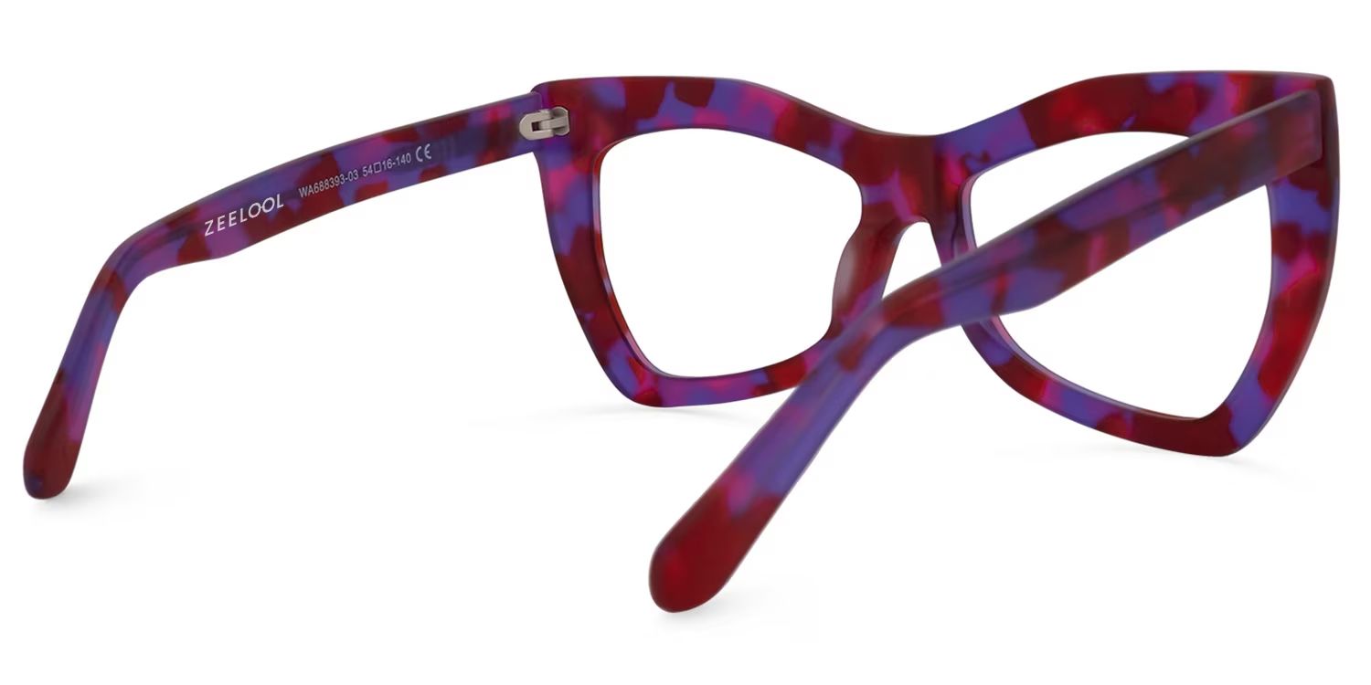 Bernita Geometric Red-Purple Glasses | ZEELOOL Canada3