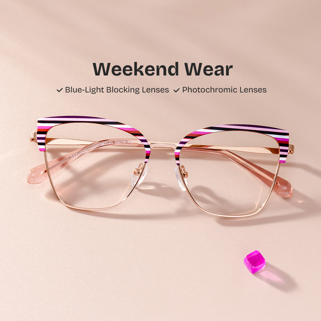 Harley Browline Colorful Color Frame Glasses for Women | Zeelool0