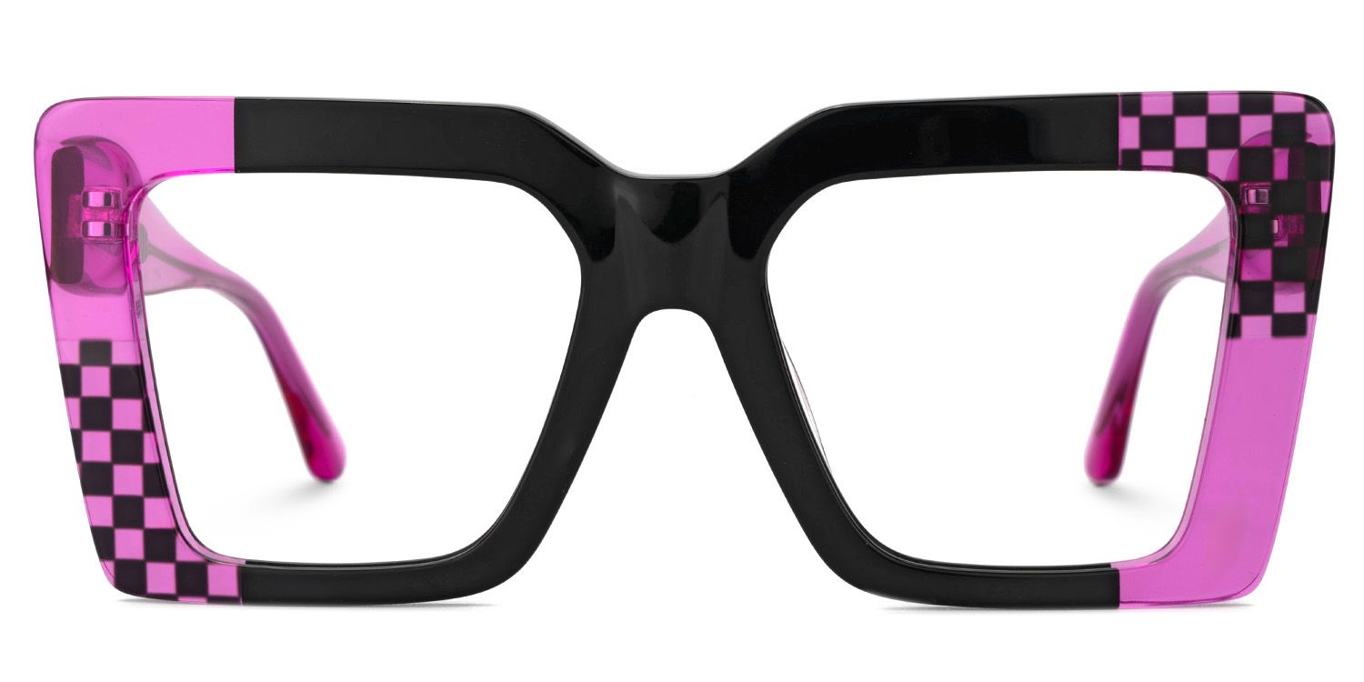 Shamika Large Purple and Black Glasses with Rectangle Frames | ZEELOOL Canada0