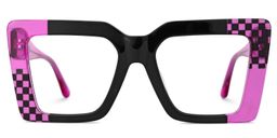 Shamika Rectangle Purple Black Glasses0
