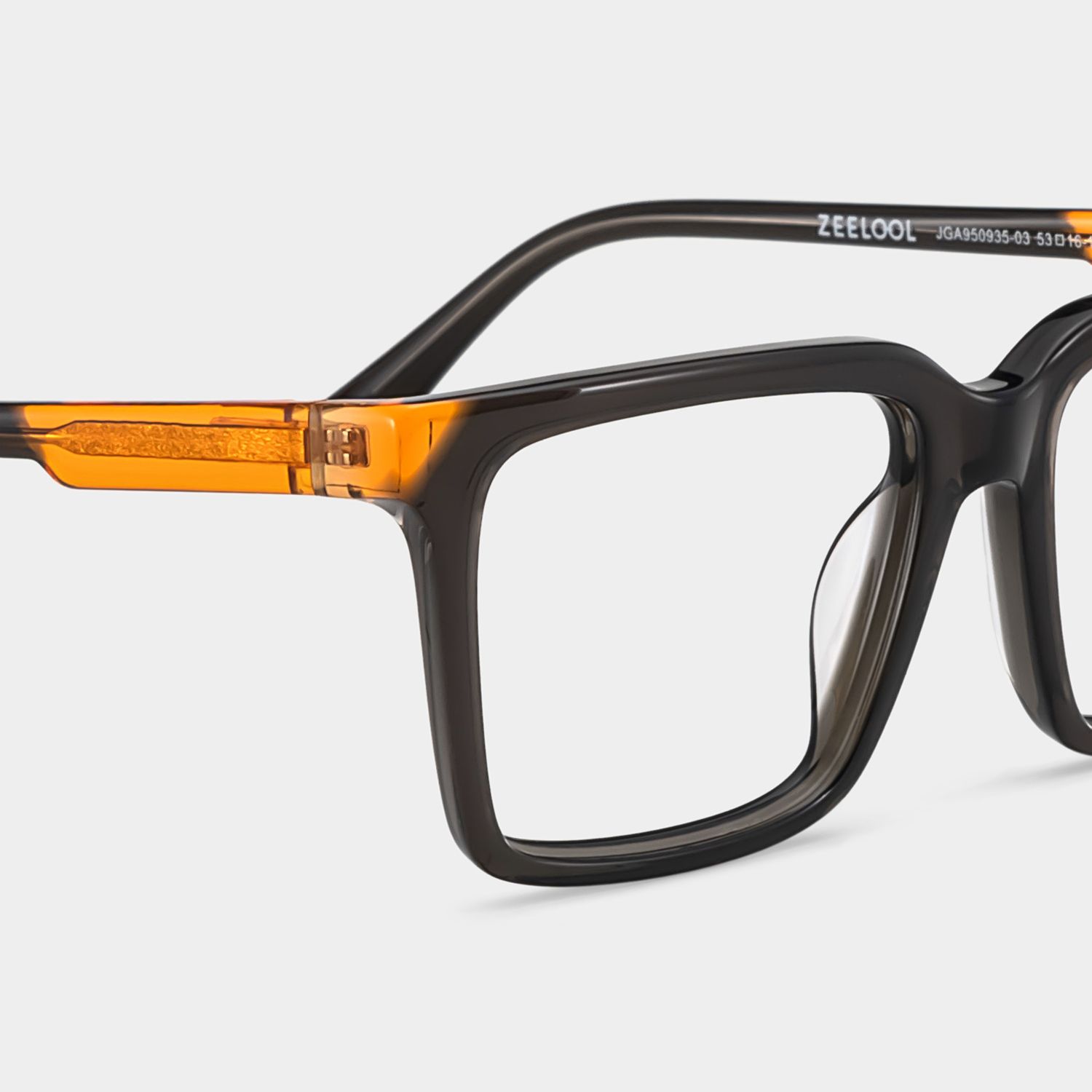 Rectangle Light Gray Eyeglasses- Troy Acetate Frame Glasses4