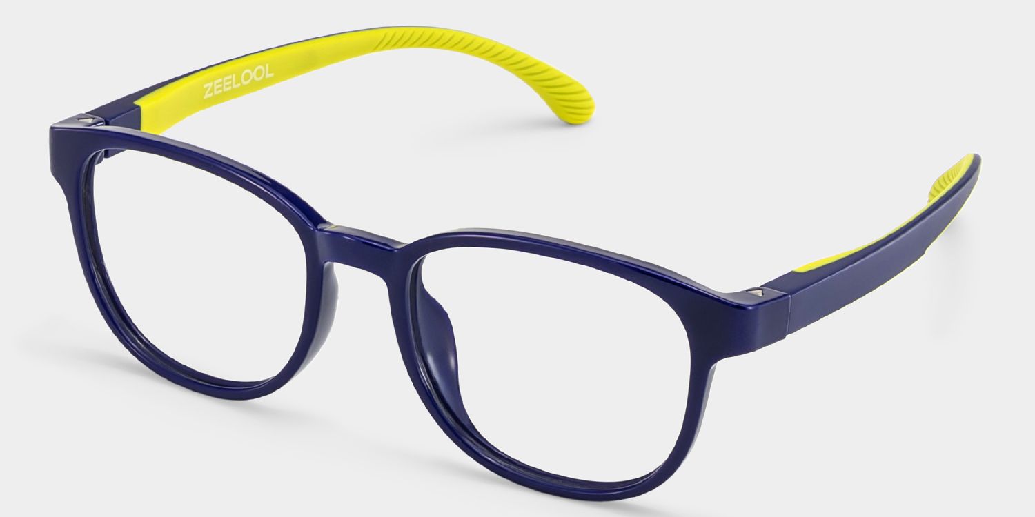 Dale Round Black Yellow Frame Eyeglasses for Pre-tweens2
