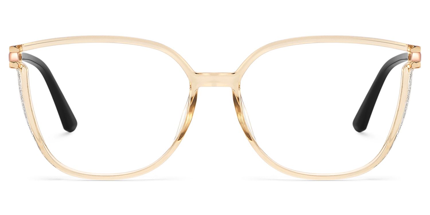 Annalisa Square Beige Thin Frame Glasses | Zeelool