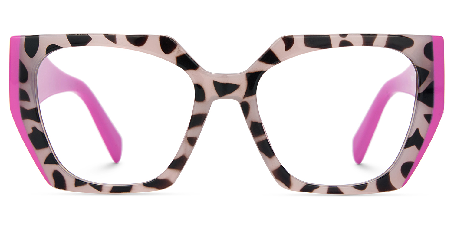 Sileidy Geometric Pink Tortoise Glasses0