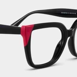 Mirta Black Pink Square Glasses4