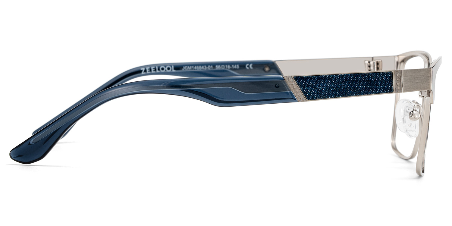 Jasper Eyeglasses in Browline Silver Frame | ZEELOOL Canada4