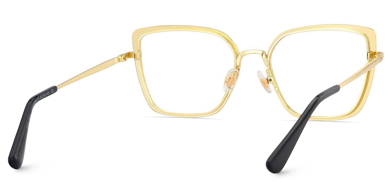 Square Gold Eyeglasses- Max Metal Frame Glasses4