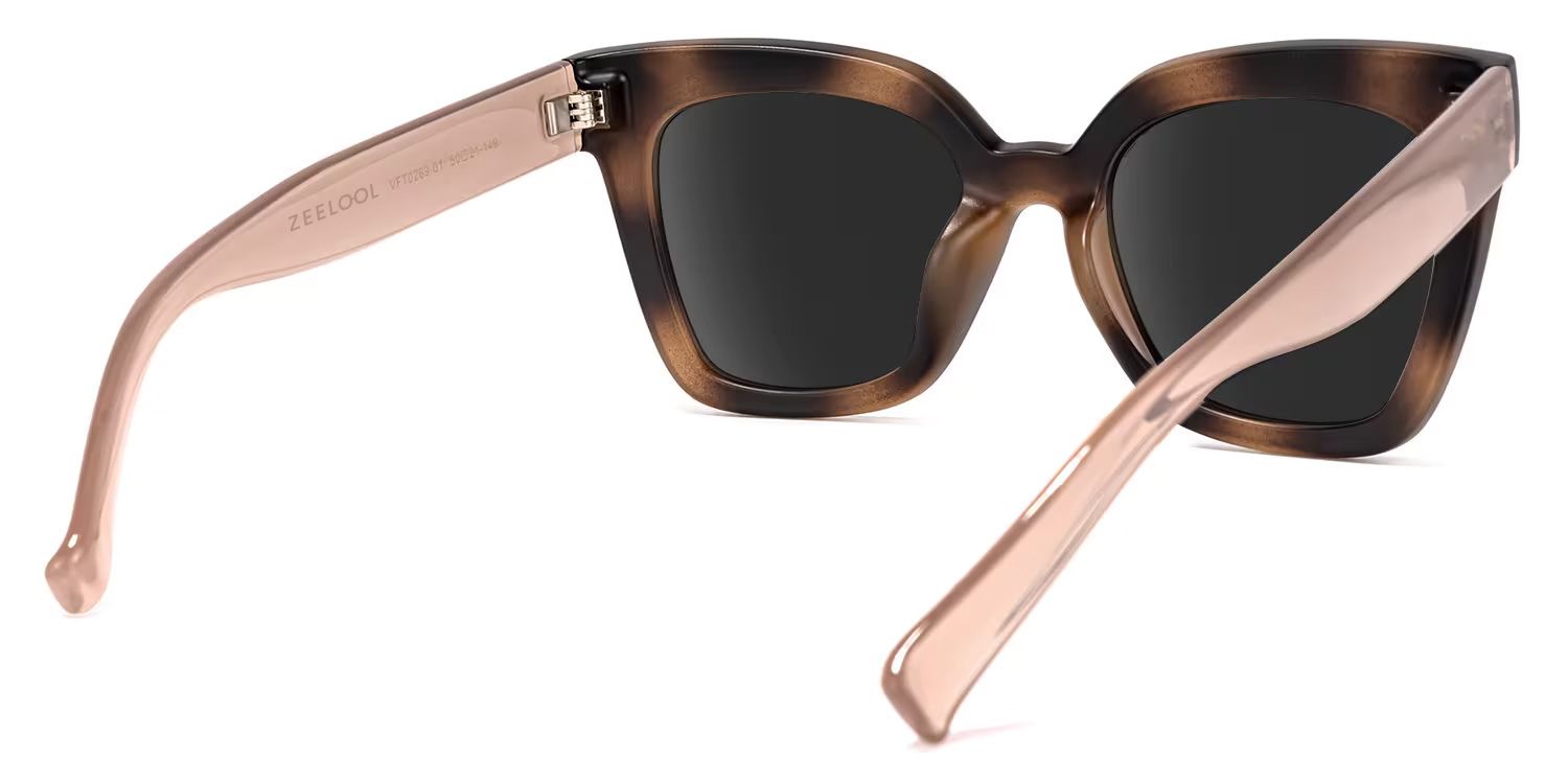 Malcolm Square Sunglasses with Tr90 Burnt-Umber Frames | ZEELOOL CA5