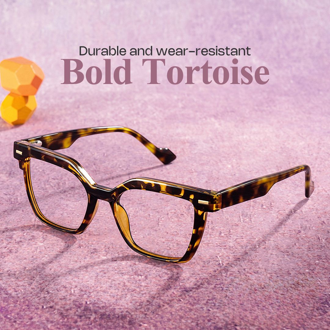 Tortoise Square Frame Glasses - Pinette on Sale | ZEELOOL Canada0