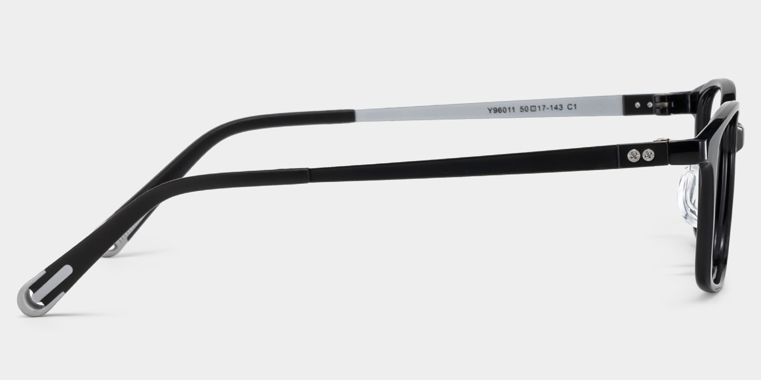 Finne Rectangle Black Frame Eyeglasses for Teens3