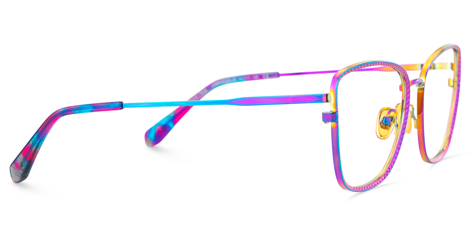 Ronan Eyeglasses in Rectangle Iridescent Frame | ZEELOOL Canada3