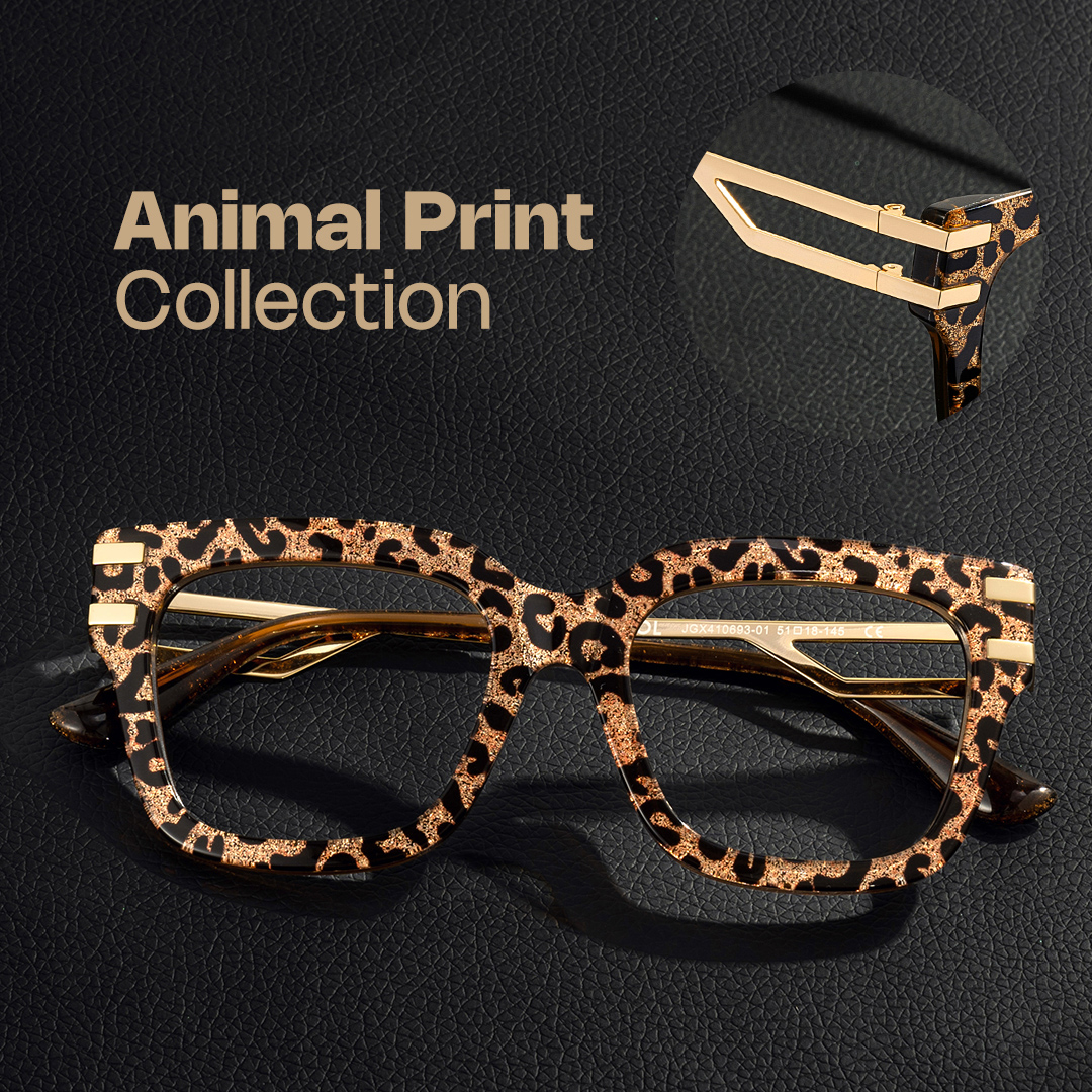 Lidia Square Leopard Glasses0