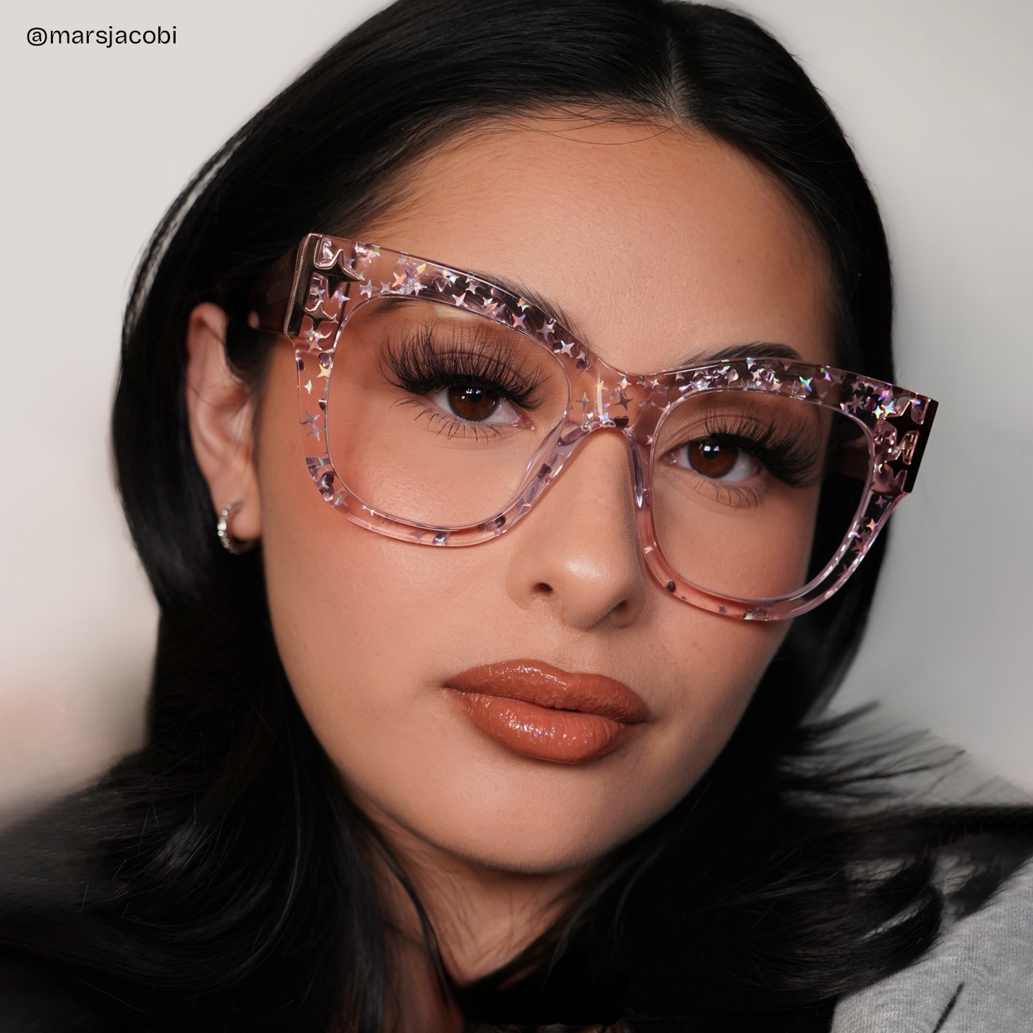 Minfia Square Pink Glasses8
