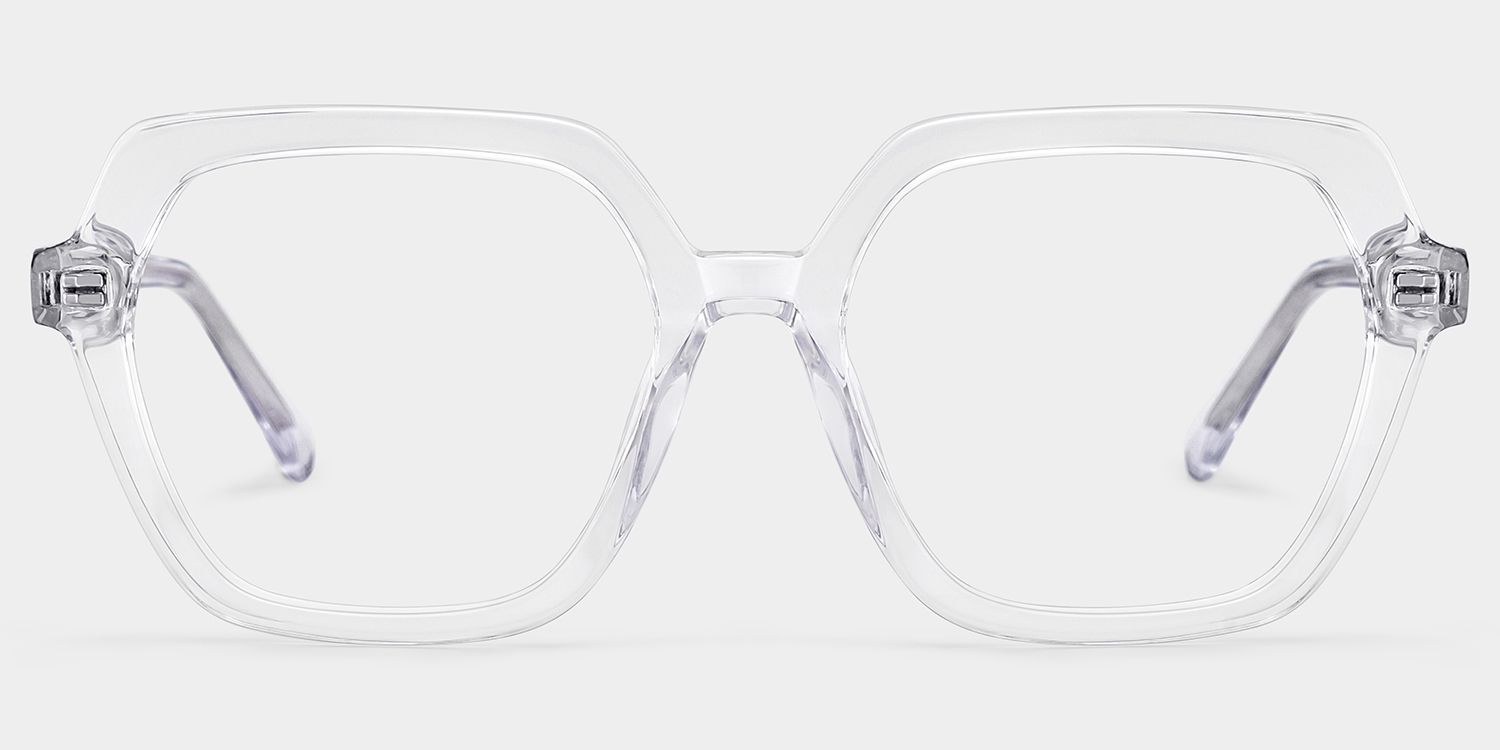 Devon Geometric Clear Hexagon Glasses for Women | ZEELOOL0