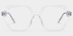 Devon Geometric Clear Glasses0