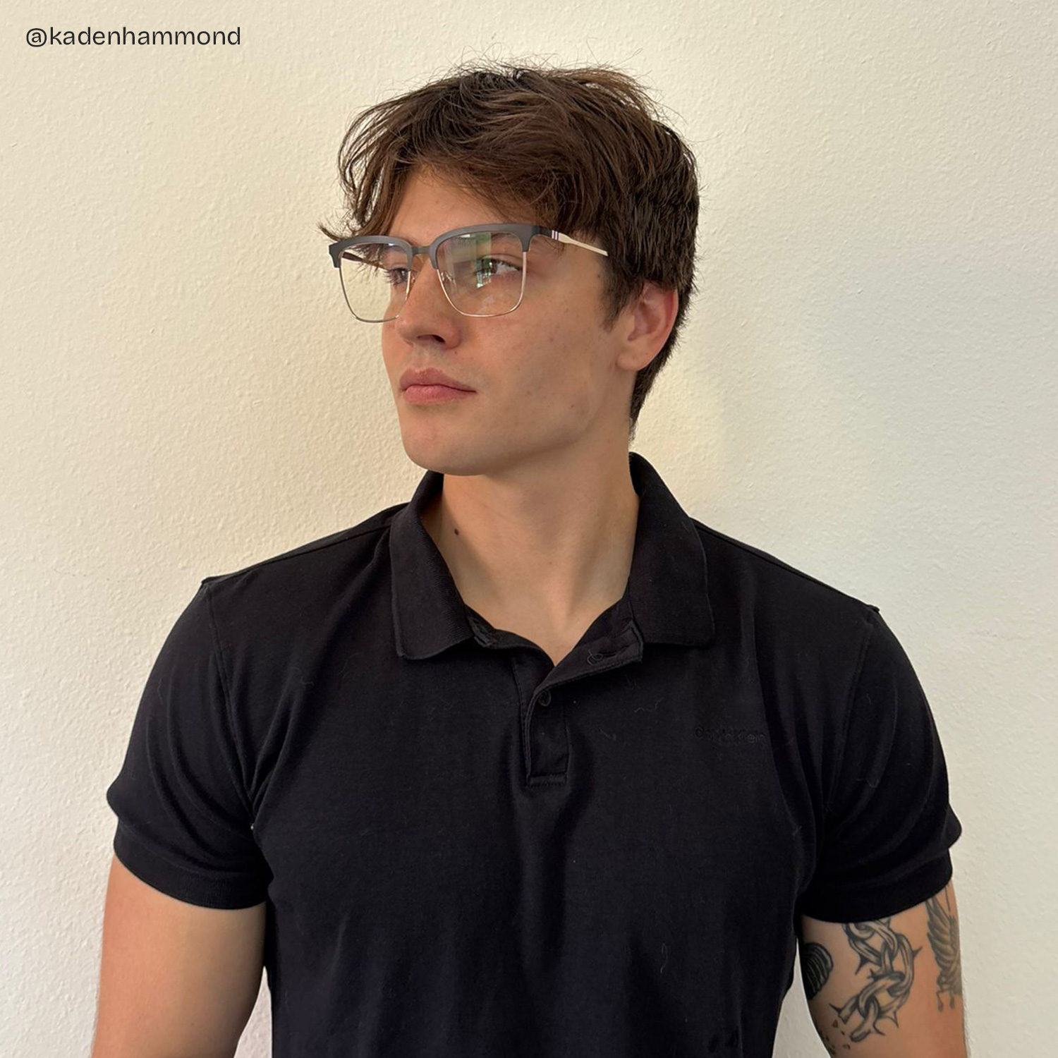 Cleo Black Gold Frame Glasses with Browline Frame Online | ZEELOOL Canada8