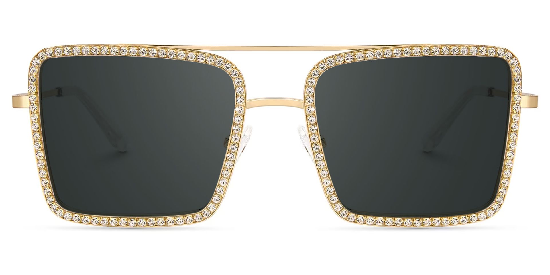 Diva Frame Glasses, Gold Glitter Sparkle Square Sunglasses0