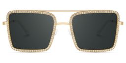 Diva Square Gold Glasses0