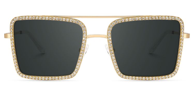 Diva Gold Square Sunglasses