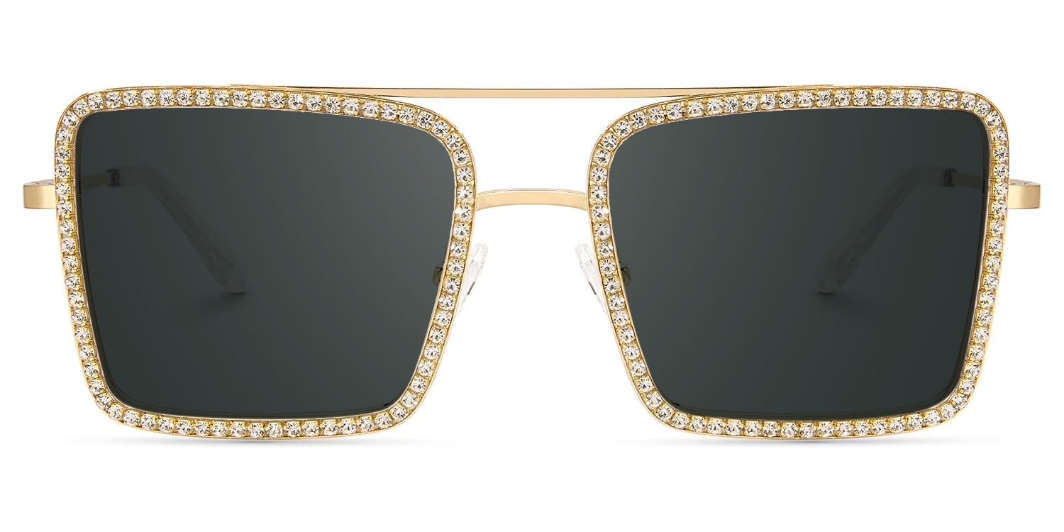 Diva Square Gold Glasses