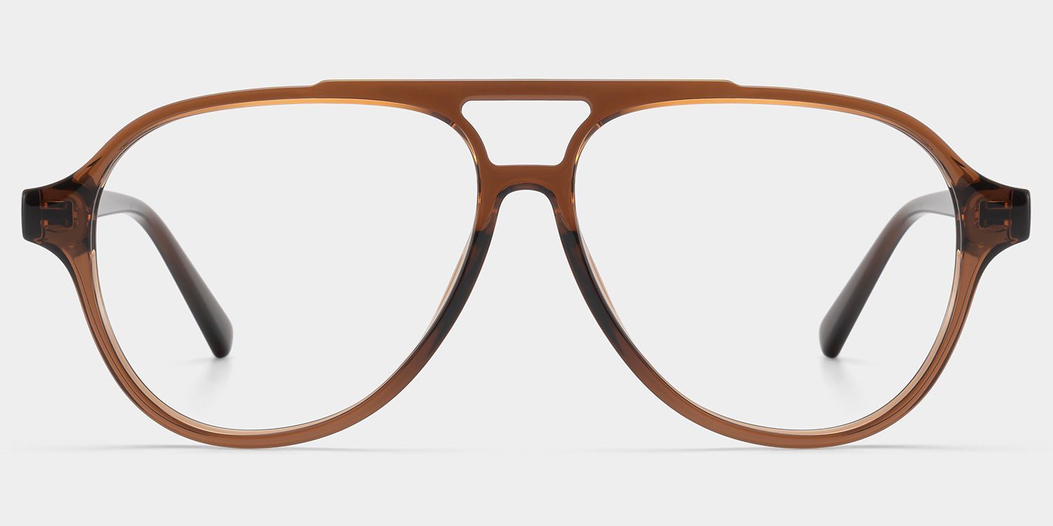 Drew Brown and Orange Aviator Glasses for Women | ZEELOOL1