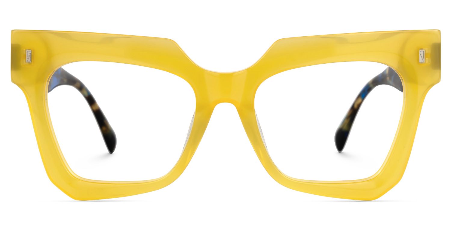 Square Salaam Yellow Glasses deals -Zeelool Glasses0