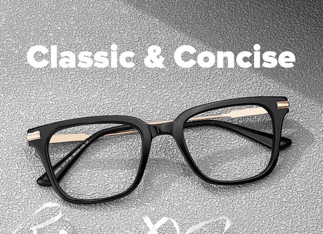 Kellie Rectangle Black Glasses hover