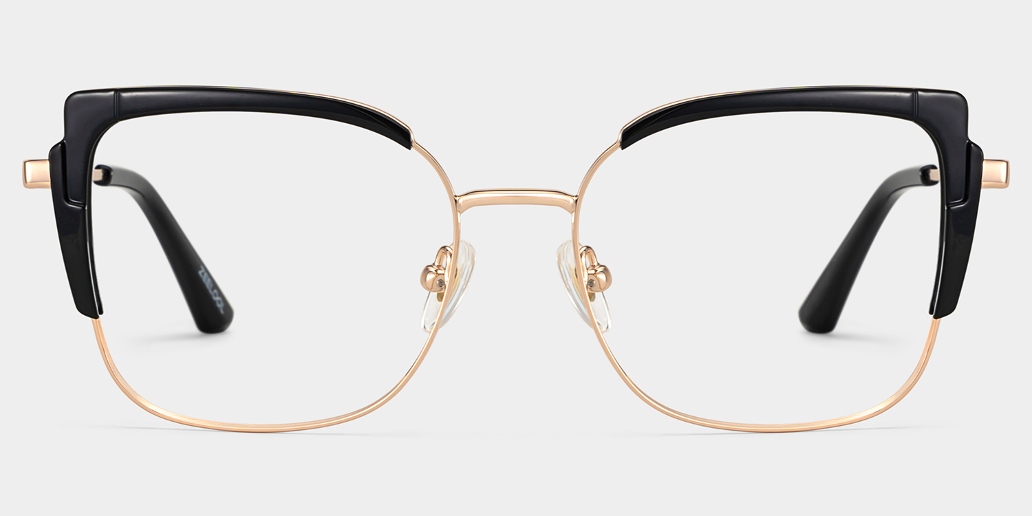 Black Thin Frame Glasses With Metal Material1