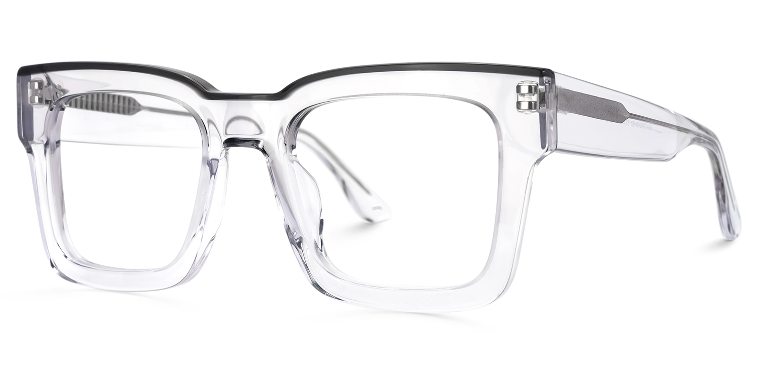 Vorse Square Crystal Clear Spectacle Frames for Men | ZEELOOL Canada1
