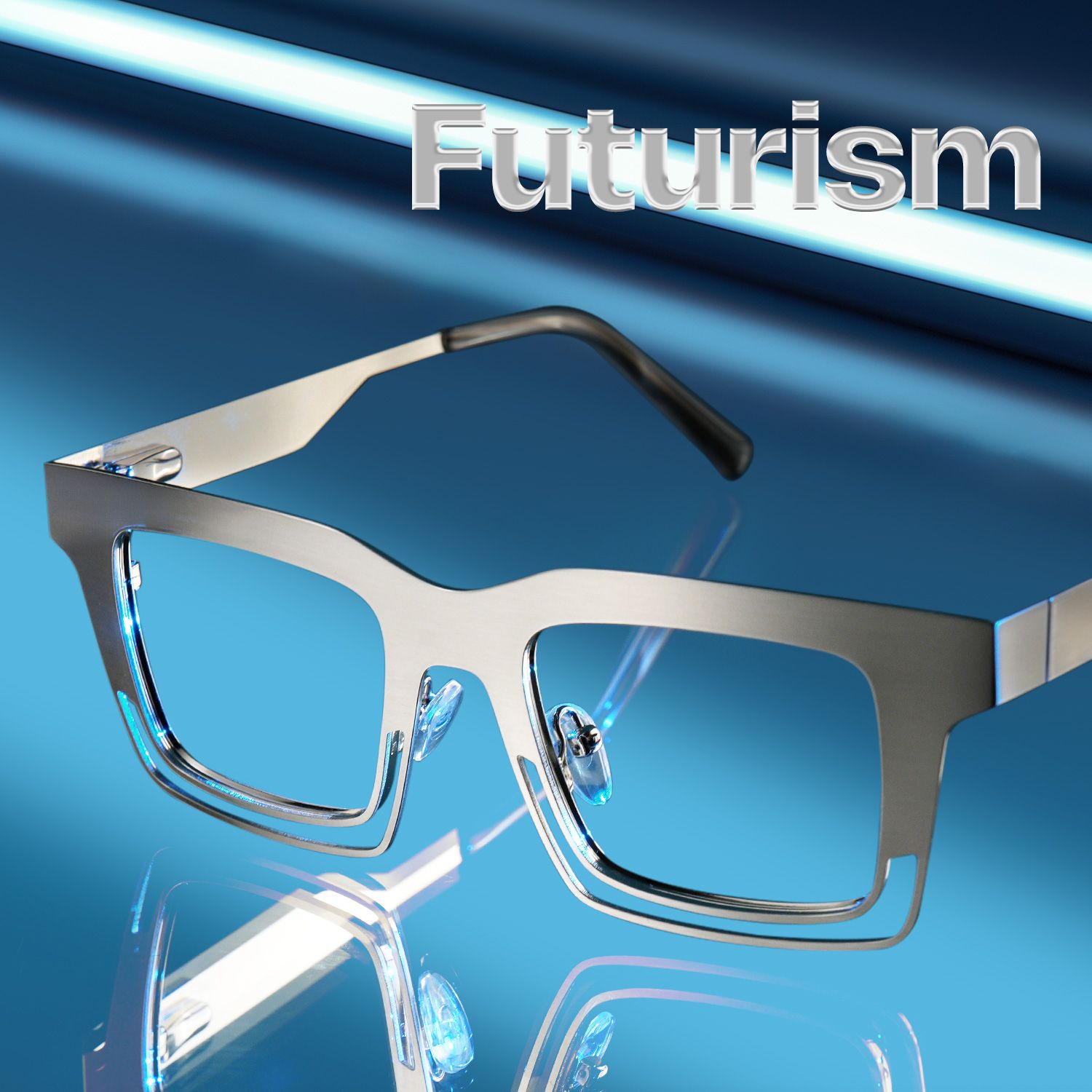 Evan Rectangle Silver Frame Eyeglasses for Males | ZEELOOL Canada0