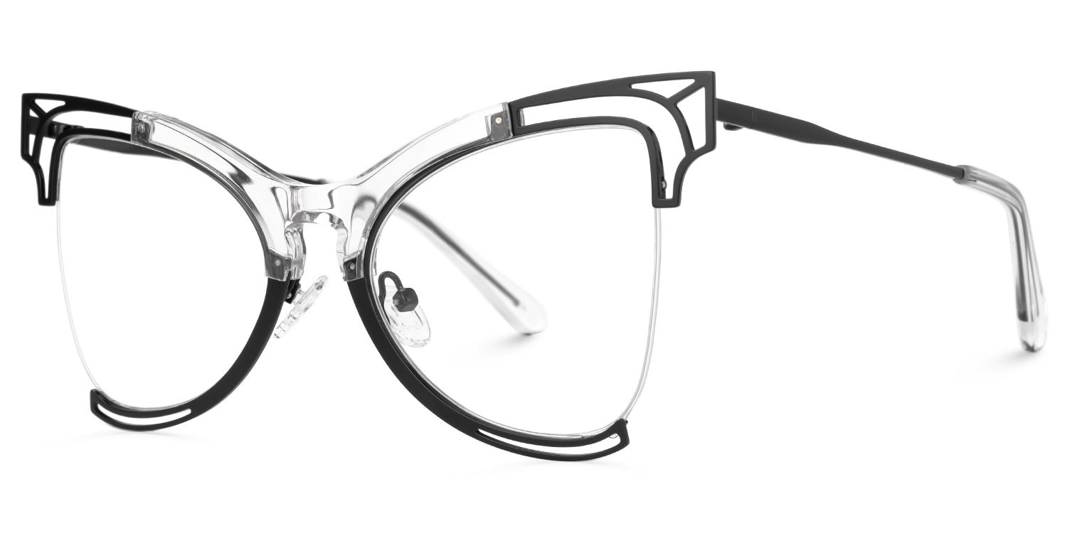 Phillisa Designer Eyeglasses in Butterfly Black Frame1