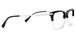Zane Rectangle Black Clear Glasses4