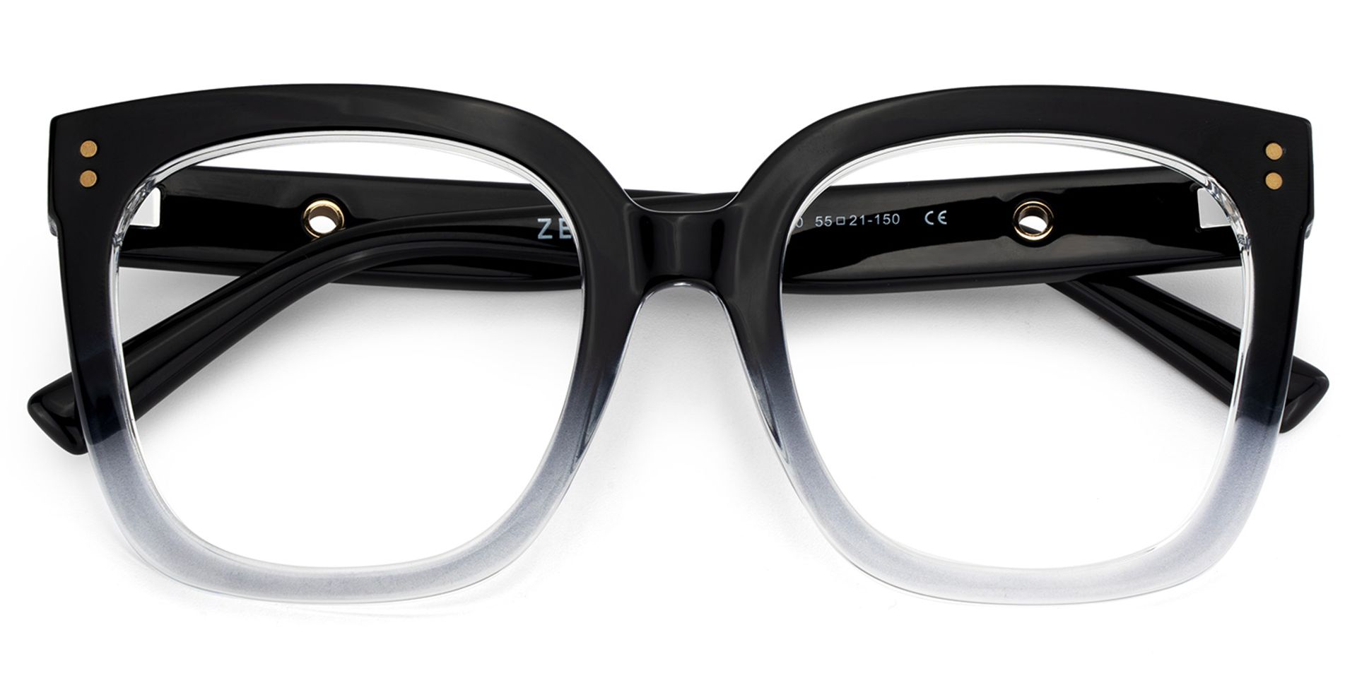 TR90 Ebony Eyeglasses, Ebony Square Glasses -Zeelool Glasses2