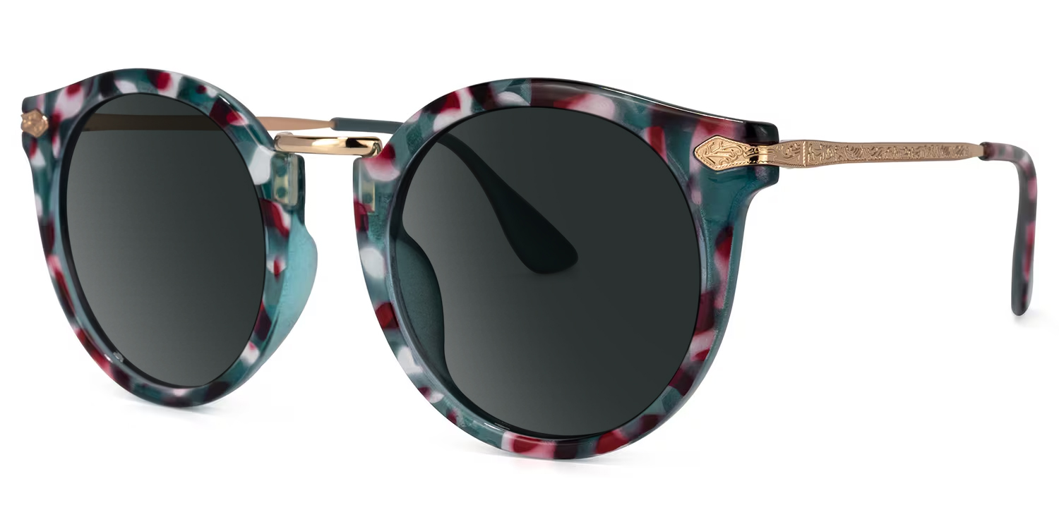 ZEELOOL Quentina Round Blue Glasses