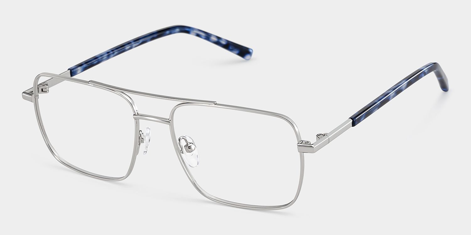 Iris Silver Frame Glasses with Aviator Frame Online | ZEELOOL Canada4