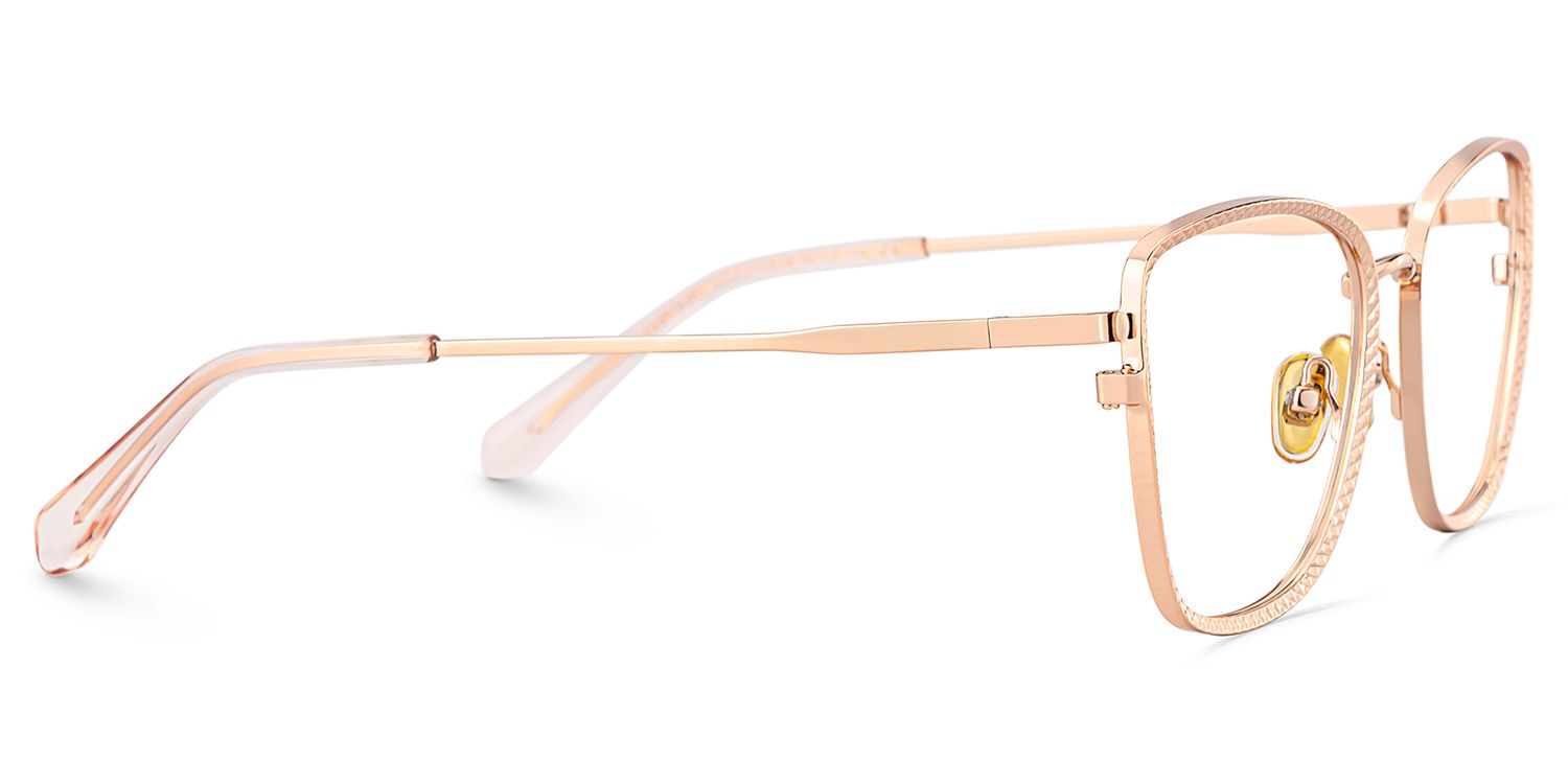 Ronan Eyeglasses in Rectangle Rose Gold Frame | ZEELOOL Canada3