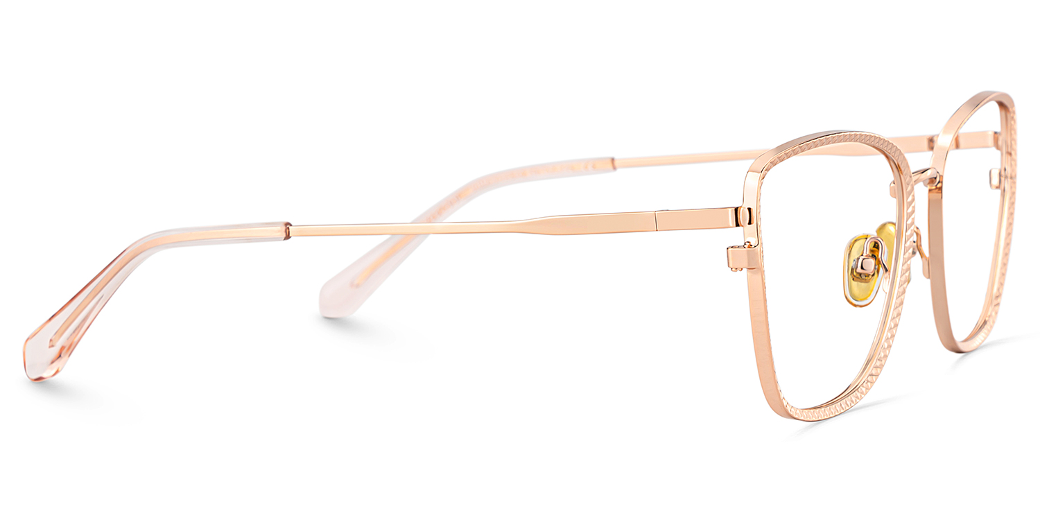 Ronan Eyeglasses in Rectangle Rose Gold Frame | ZEELOOL Canada3