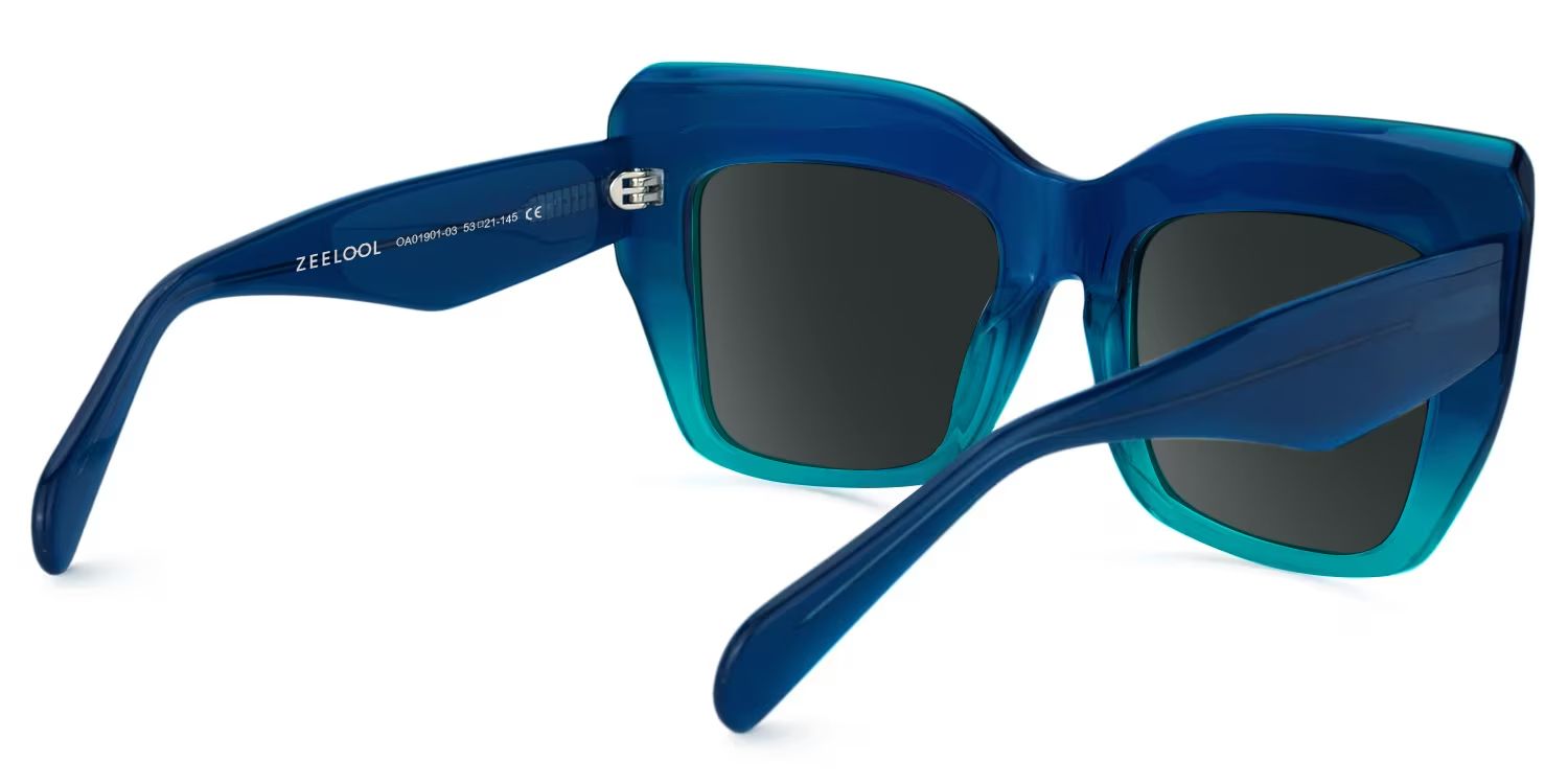Charmaine Blue-Green Square Sunglasses to Frame Your Face | ZEELOOL CA3