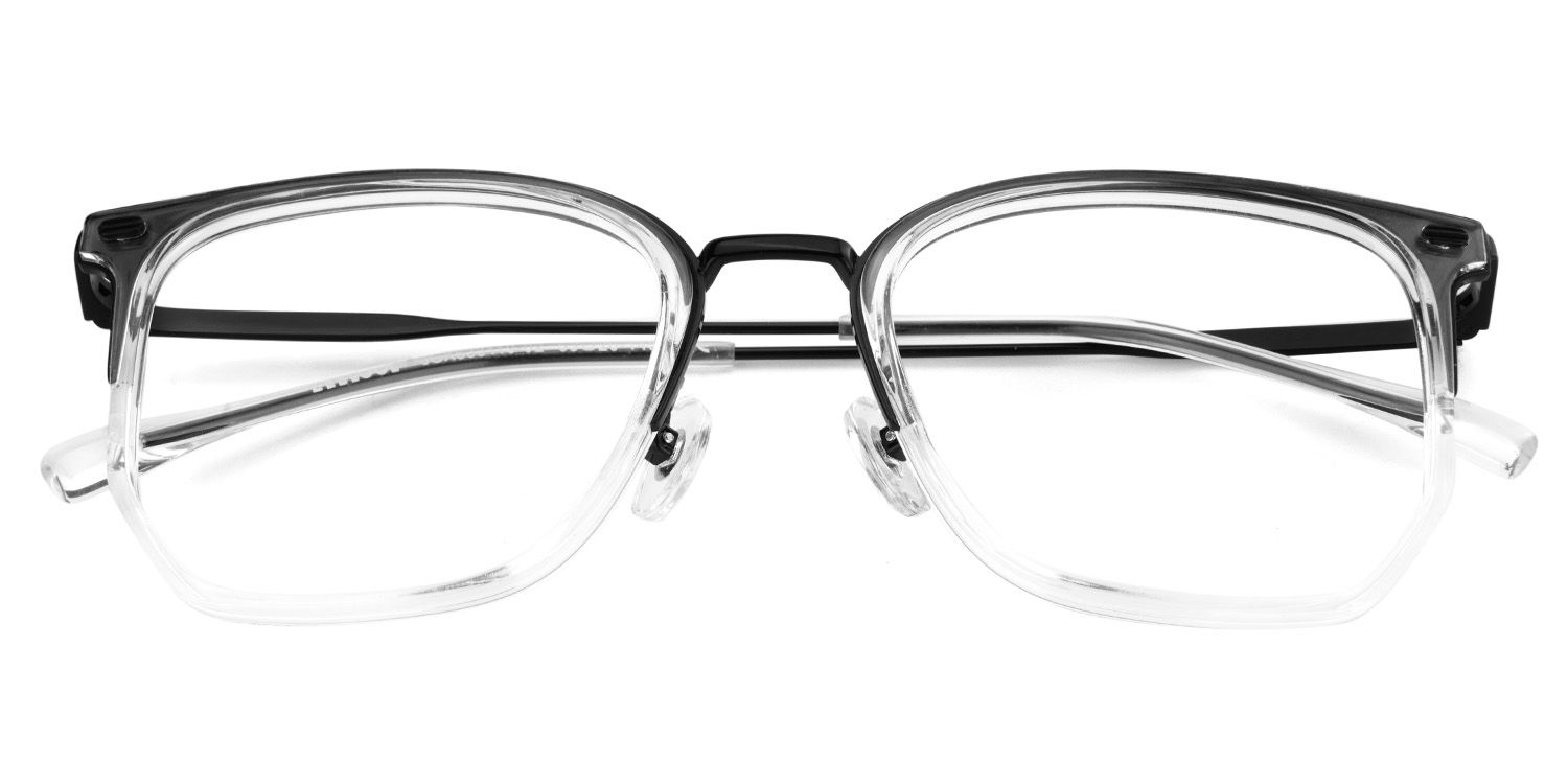 Roque Mixed-material Geometric Clear Frame Glasses | ZEELOOL Canada1