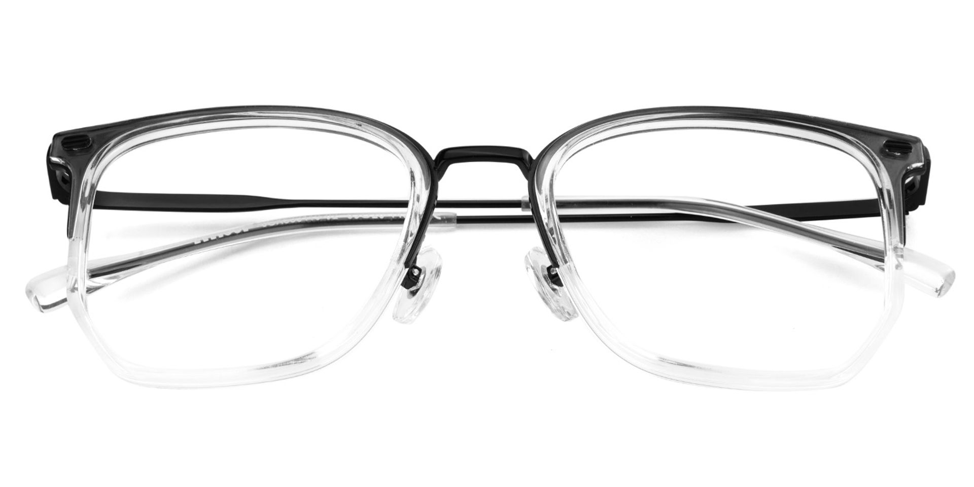 Roque Mixed-material Geometric Clear Frame Glasses | ZEELOOL Canada1