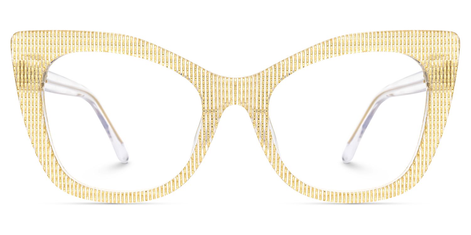 Yellow Gold Full rim Cateye Eyeglasses -Vela on Sale | ZEELOOL Canada0