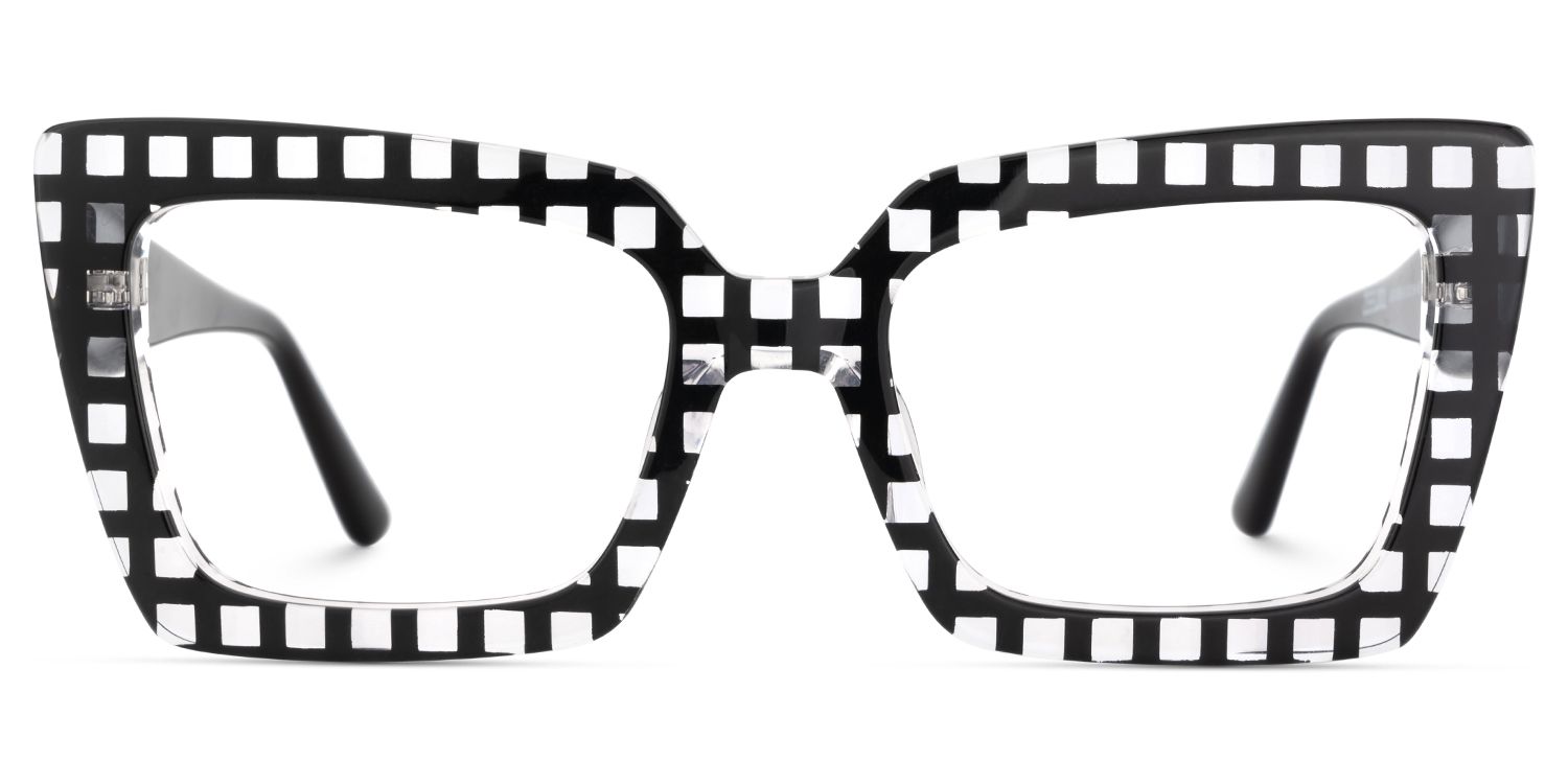 Tootie Eyeglasses in Butterfly Black Clear Checkered Frame | ZEELOOL Canada1