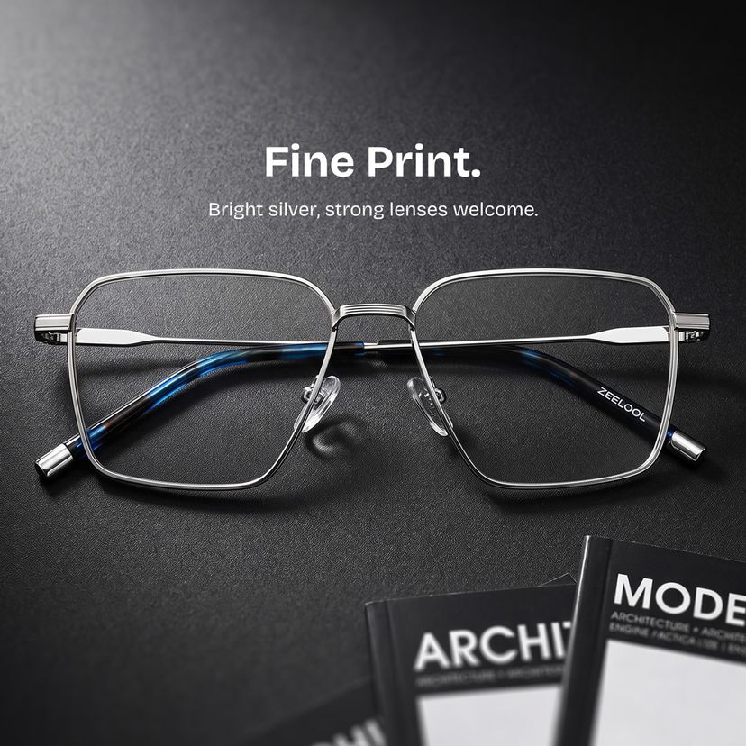 Ashley Silver Square Glasses