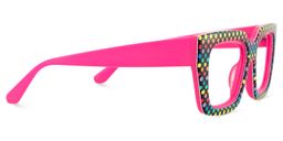 Kent Rectangle Bright Pink Glasses5