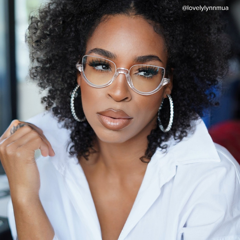 Felicia Crystal Semi-Rimless Cat Eye Glasses for Women6